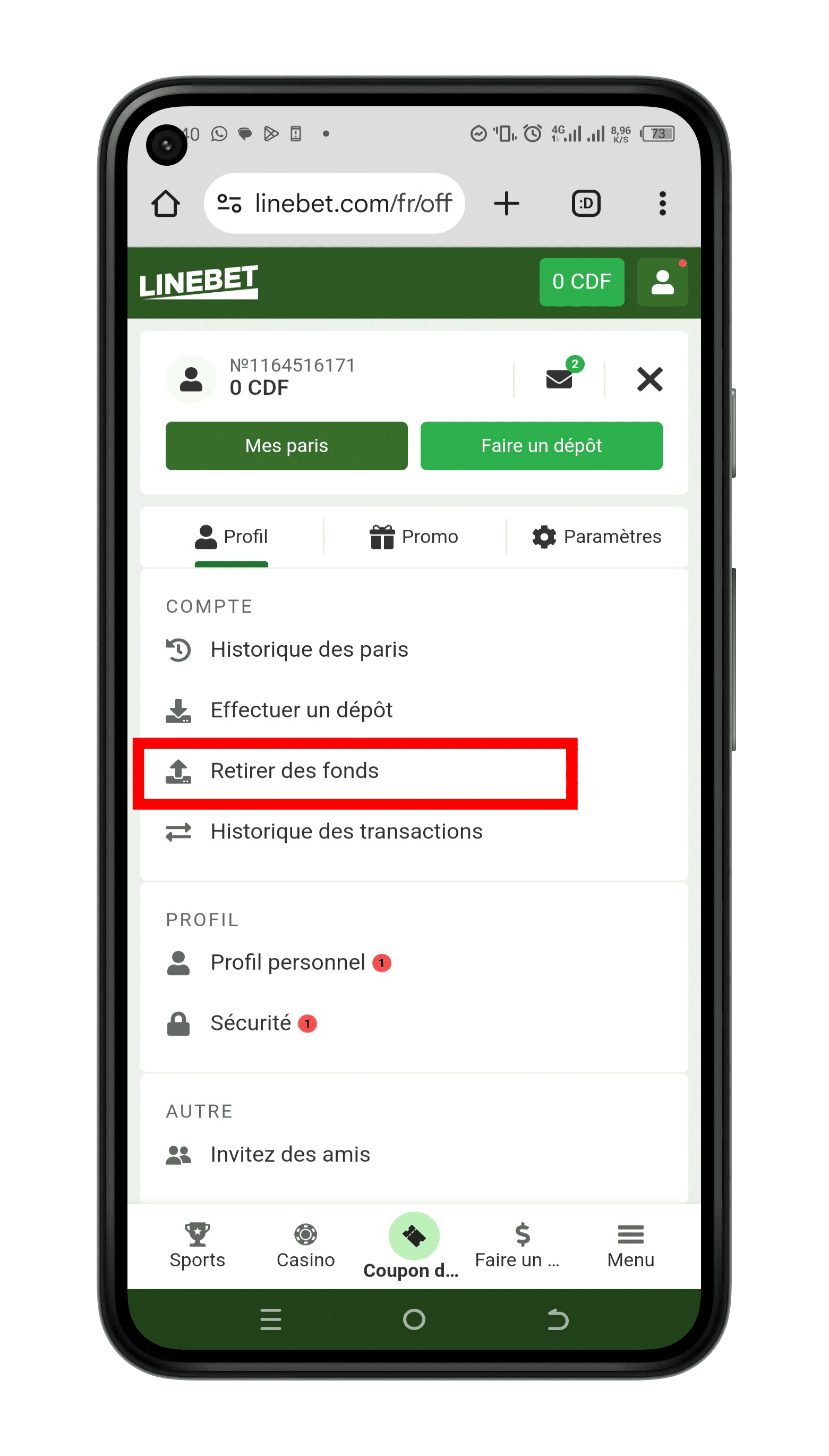 Suivre votre pari et encaisser vos gains