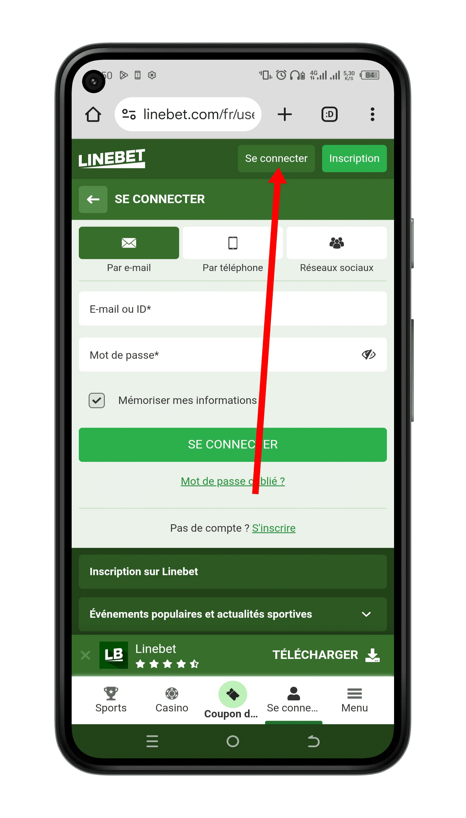 Se connecter à son compte