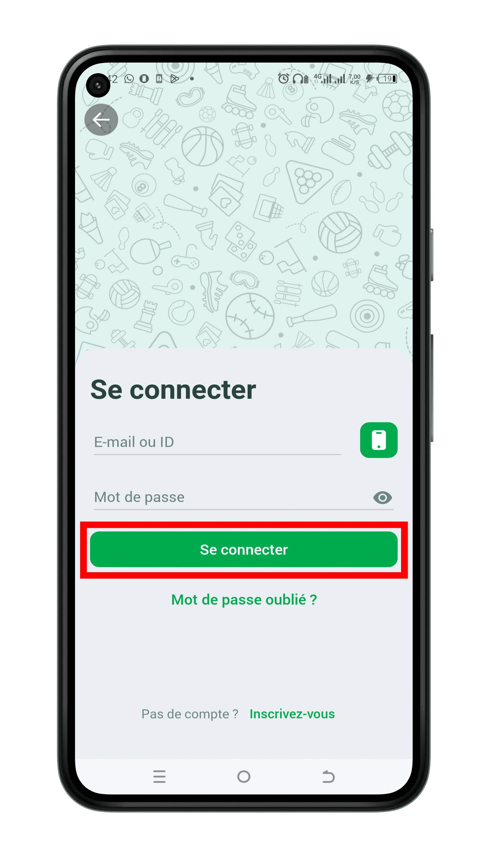 Cliquer sur "Se connecter
