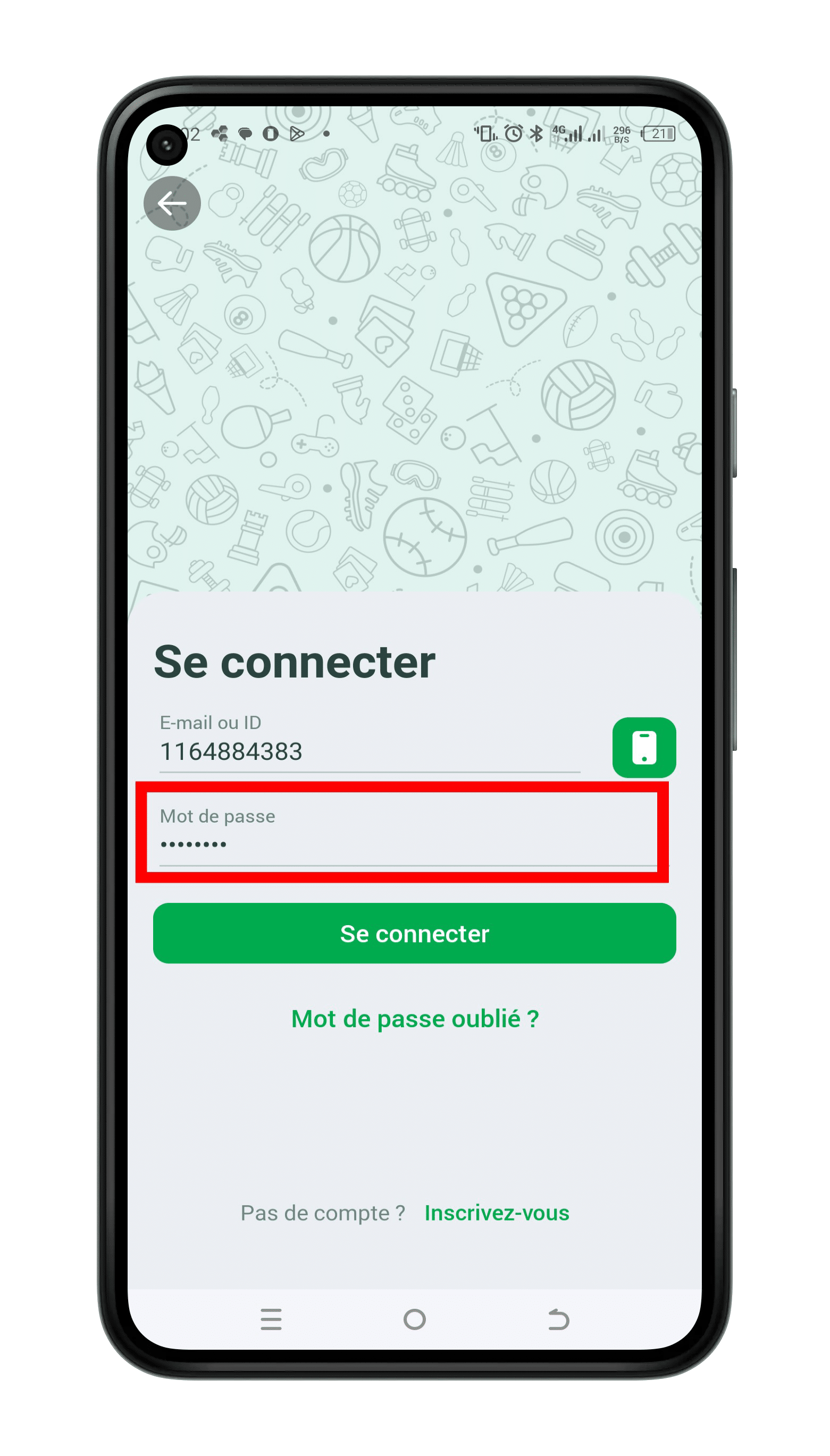Entrer le mot de passe