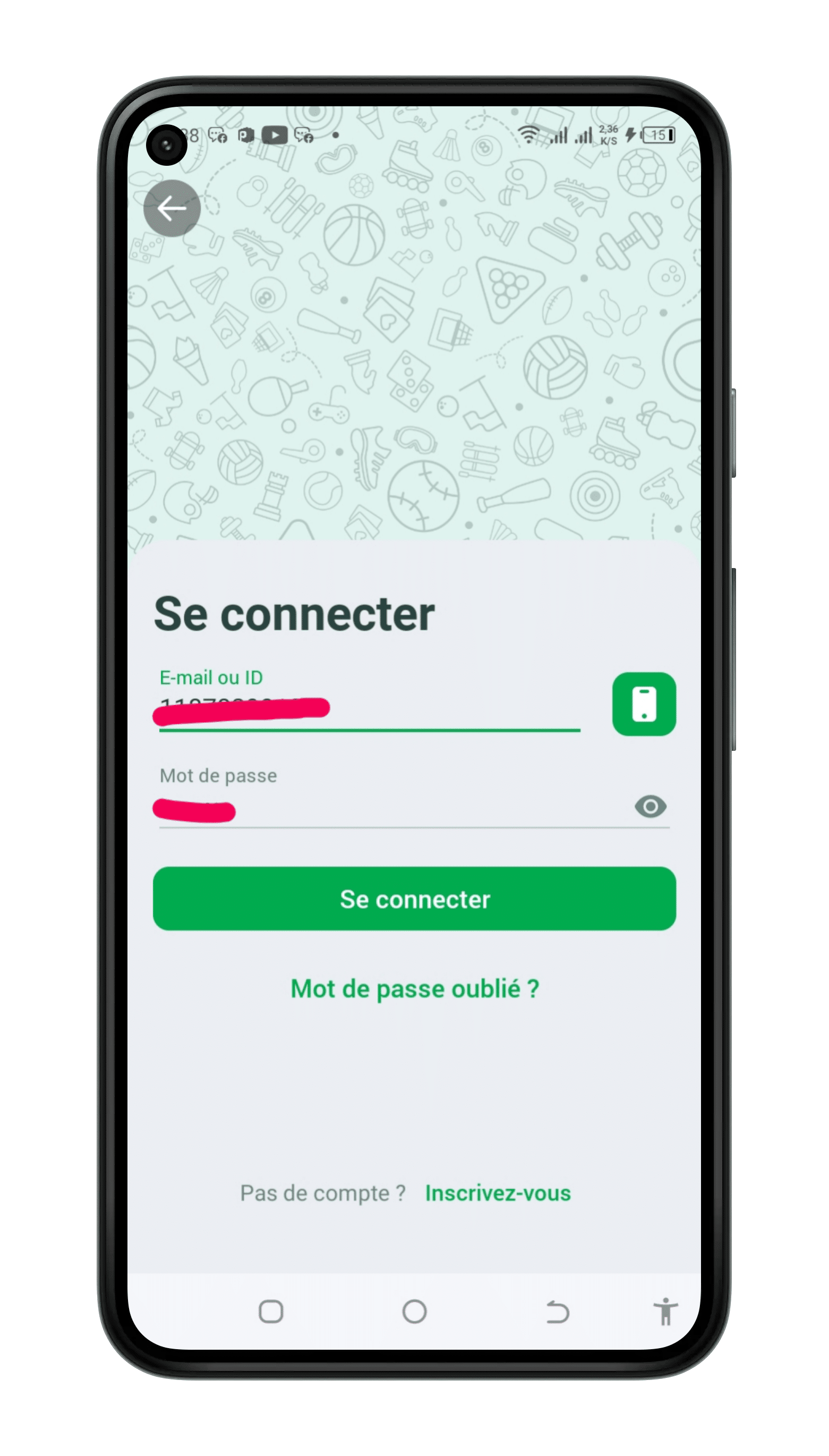 Remplir le formulaire de connexion