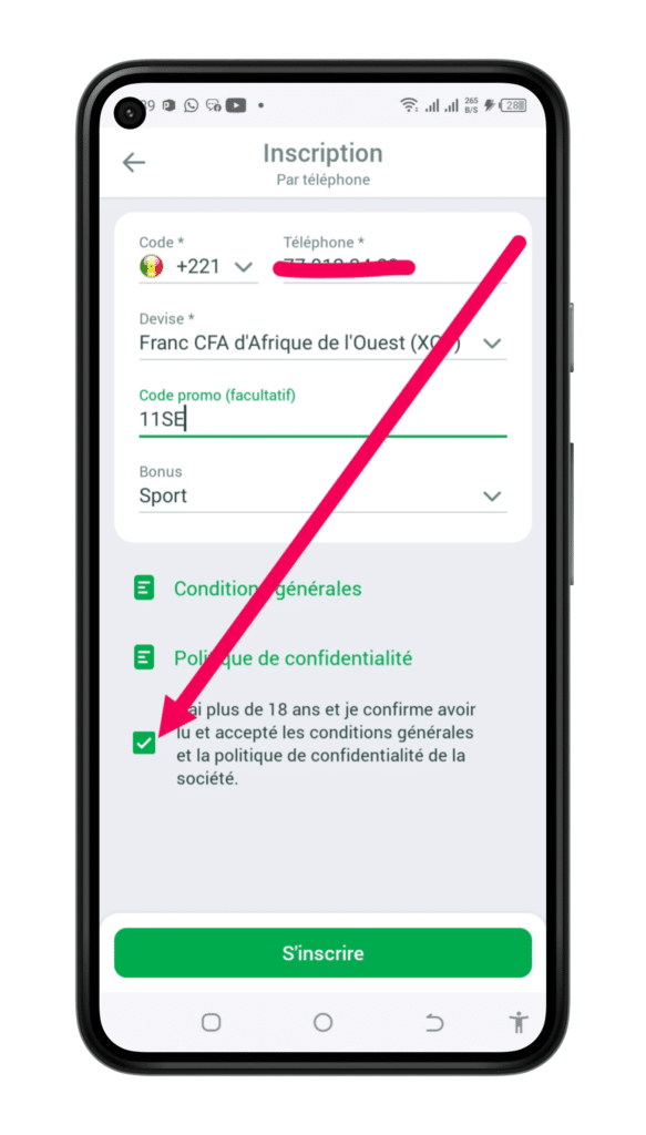 Accepter les conditions de confidentialité